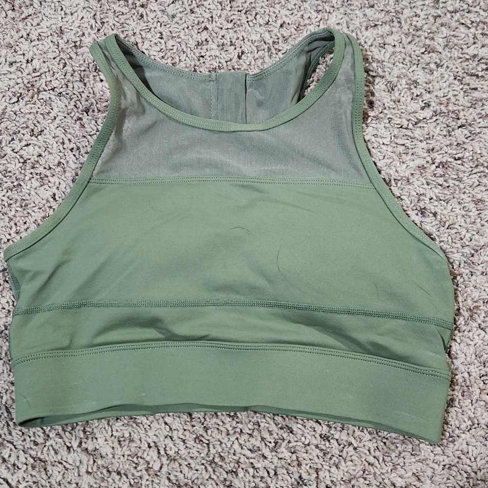 ZYIA Olive Sports All Star Bra Size Medium Nwot - Back Zip